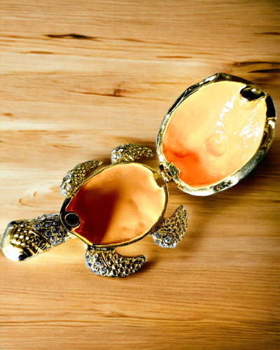 Caja "Familia de Tortugas" - color naranja, personalización con grabado