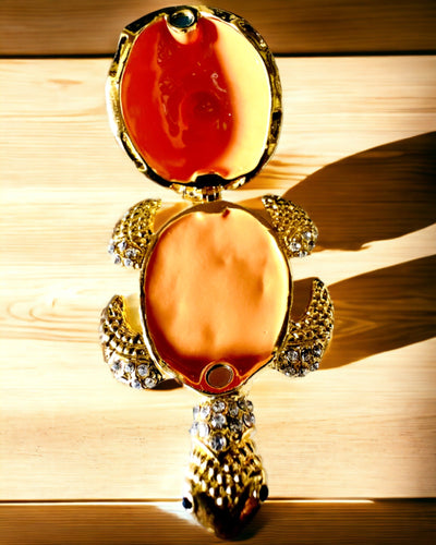 Caja "Familia de Tortugas" - color naranja, personalización con grabado