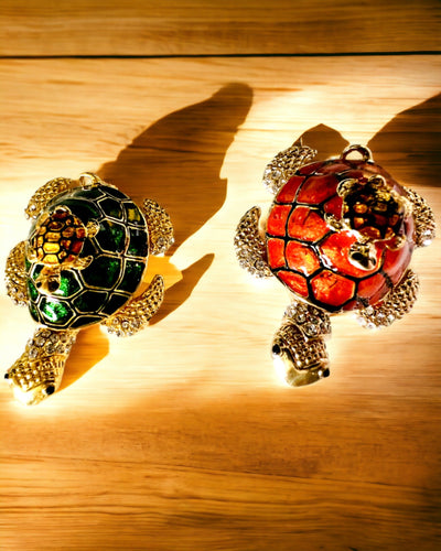 Caja "Familia de Tortugas" - color verde, personalización con grabado