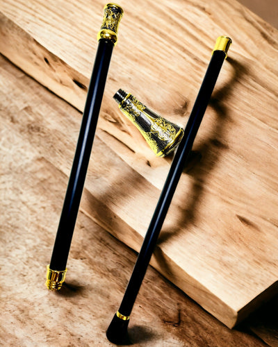 Bastón de Lujo con Mango Dorado en Forma de Flor – Elegante y a la Moda, 93 cm