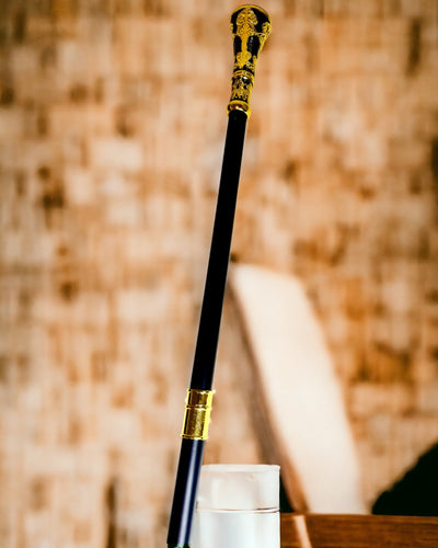 Bastón de Lujo con Mango Dorado en Forma de Flor – Elegante y a la Moda, 93 cm
