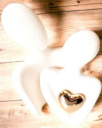 "Amor en el corazón – Figuras Familiares de Cerámica", posibilidad de personalización con grabado