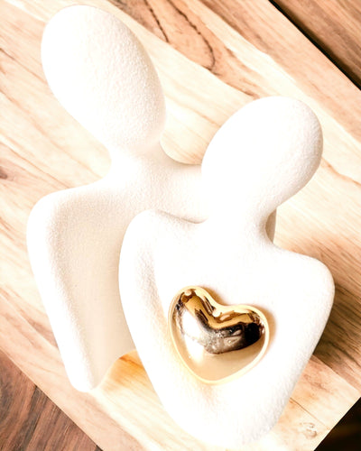 "Amor en el corazón – Figuras Familiares de Cerámica", posibilidad de personalización con grabado