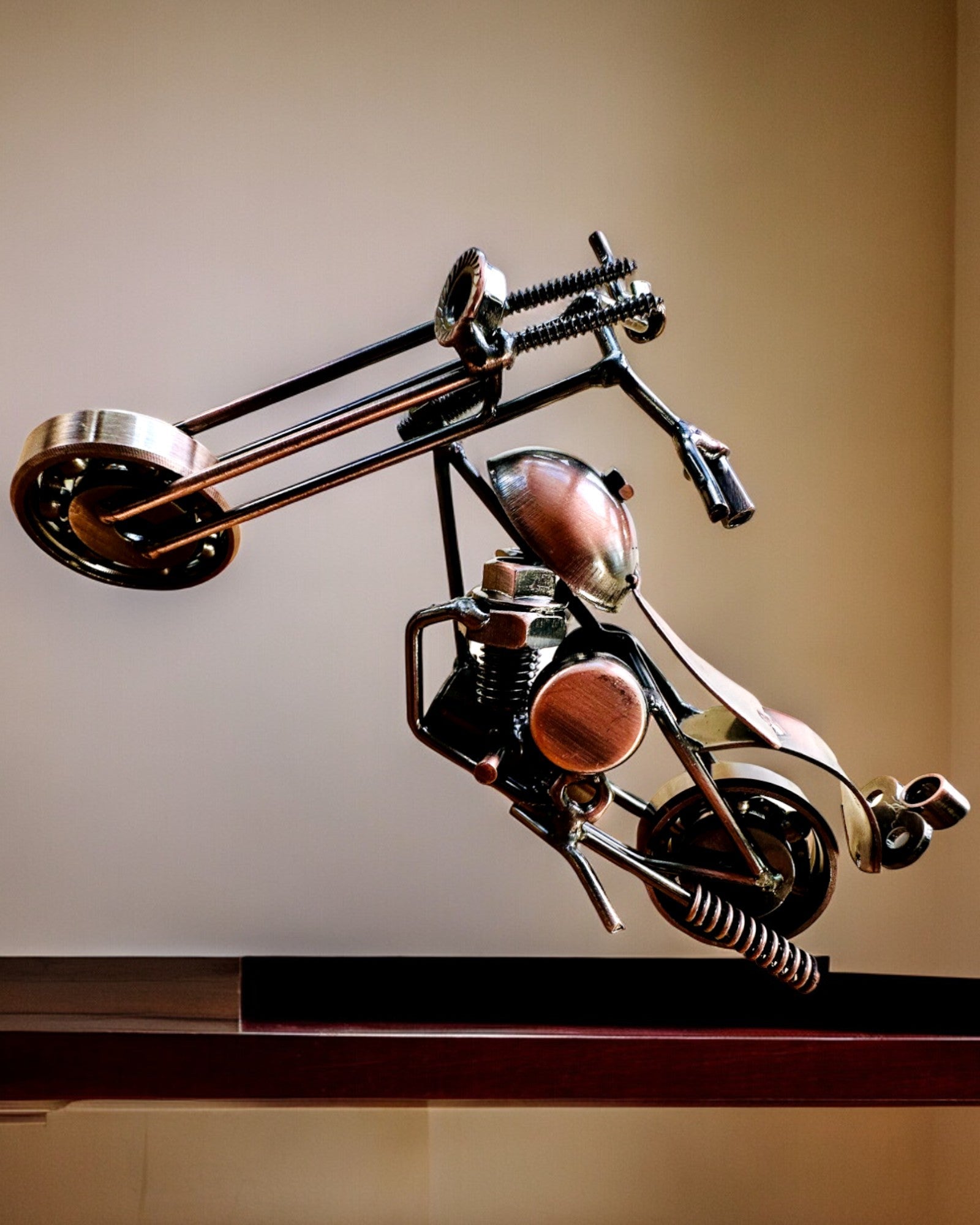 Modelo de Motocicleta Hecho a Mano de hierro, Chopper, personalización, grabado para regalo