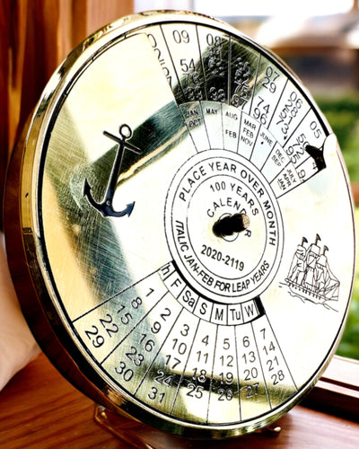 Calendario de la Eternidad Vela Marina – Calendario de Latón de 100 años - posible grabado para regalo