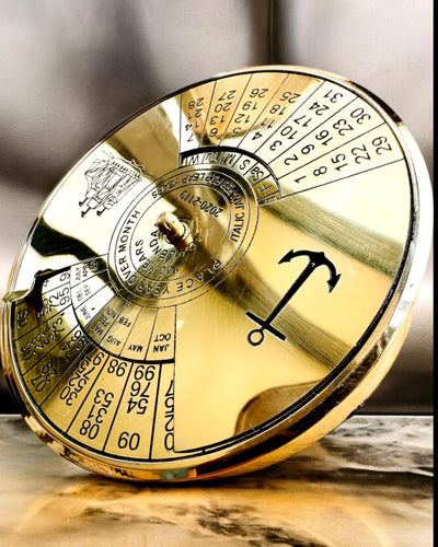 Calendario de la Eternidad Vela Marina – Calendario de Latón de 100 años - posible grabado para regalo