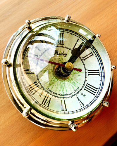 Bailey Compass Clock - Reloj Elegante con motivo de Brújula con Posibilidad de Grabado