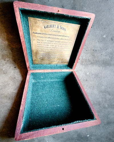 Caja Grande de Madera para Brújula "Gilbert & Sons" con Posibilidad de Grabado