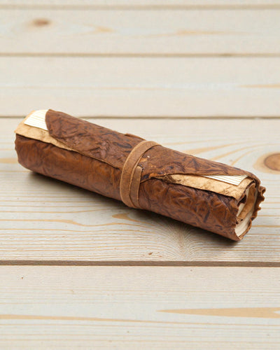 Cuaderno de viaje de cuero enrollable – Natural (21 x 15 cm)