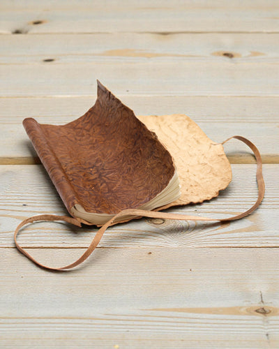 Cuaderno de viaje de cuero enrollable – Natural (21 x 15 cm)