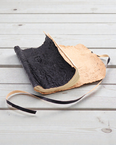 Cuaderno de viaje de cuero enrollable Nomad Negro – 21 × 15 cm