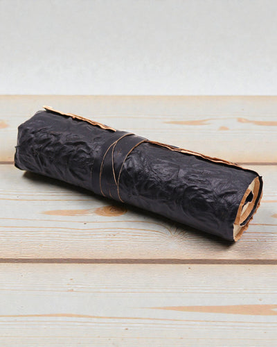 Cuaderno de viaje de cuero enrollable Nomad Negro – 21 × 15 cm