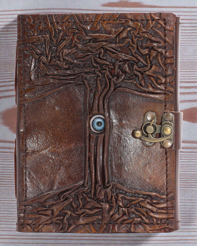Arbor Oculus – Cuaderno de cuero Árbol de la Vida con mal de ojo