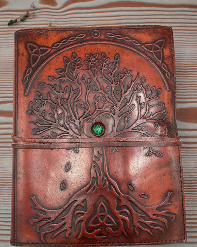 Cuaderno grande de cuero Árbol de la Vida – 20x16x2 cm