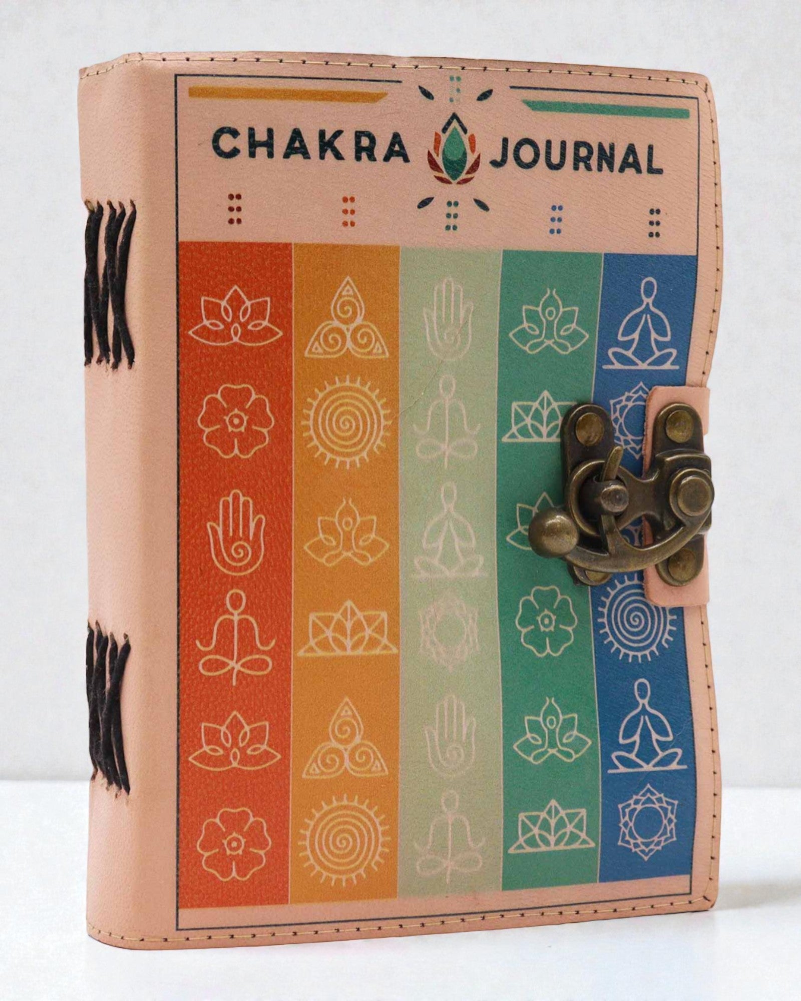 Cuaderno de cuero de 7 colores de los chakras – 13 × 18 cm