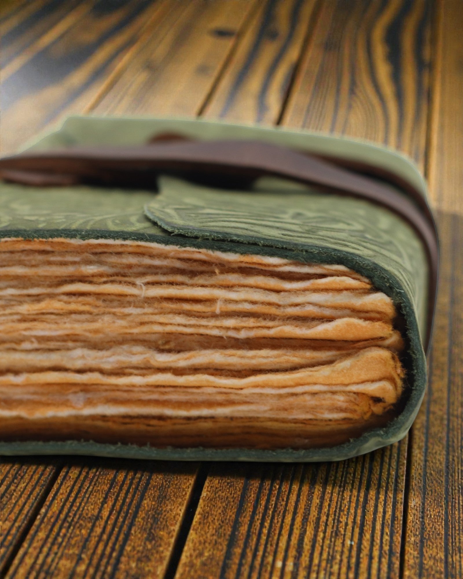 Green Maze Vintage – cuaderno de notas de cuero con hojas envejecidas 12,7 × 8,9 cm