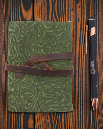 Green Maze Vintage – cuaderno de notas de cuero con hojas envejecidas 12,7 × 8,9 cm