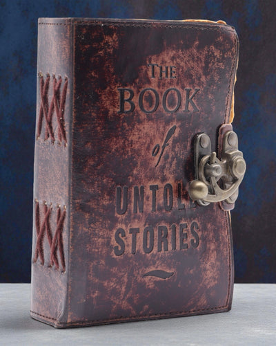 Antiqua Stories – cuaderno de notas de cuero con hojas envejecidas 15 × 10 cm, Las notas de historias jamás contadas