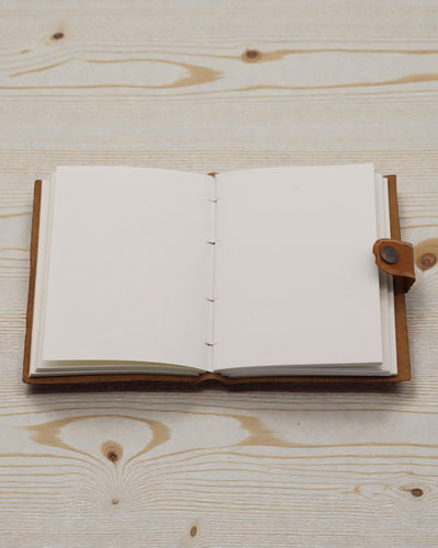 Cuaderno de cuero con flores repujadas – marrón (17,8 x 12,7 cm)