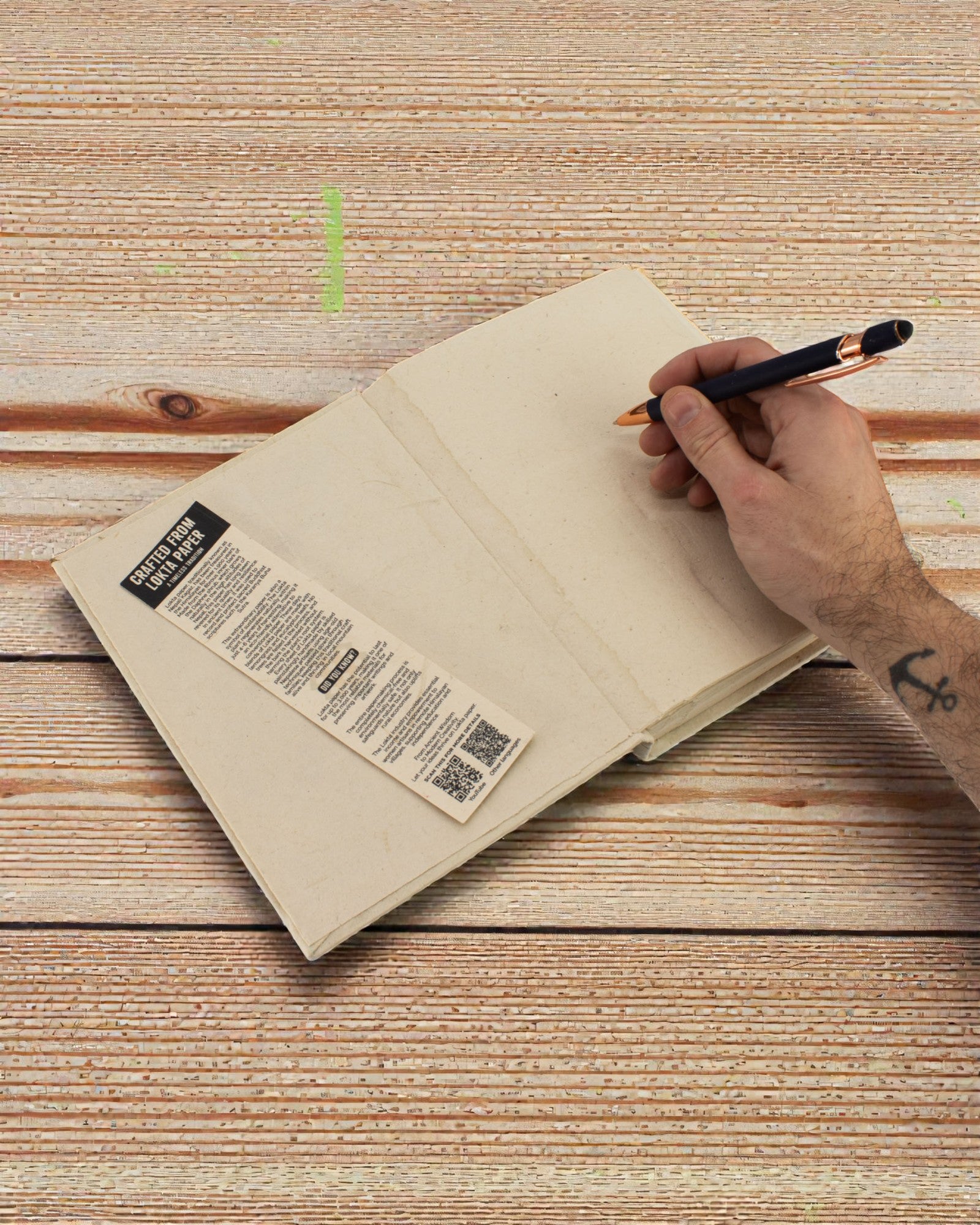 Lokta Heritage Caligrafía – cuaderno grande 21 × 15 cm, 45 hojas, Tus palabras arraigadas en la tradición