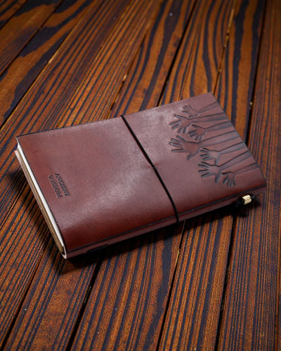 Cuaderno de notas de cuero hecho a mano Vínculo verdadero – Amigos verdaderos (80 páginas)