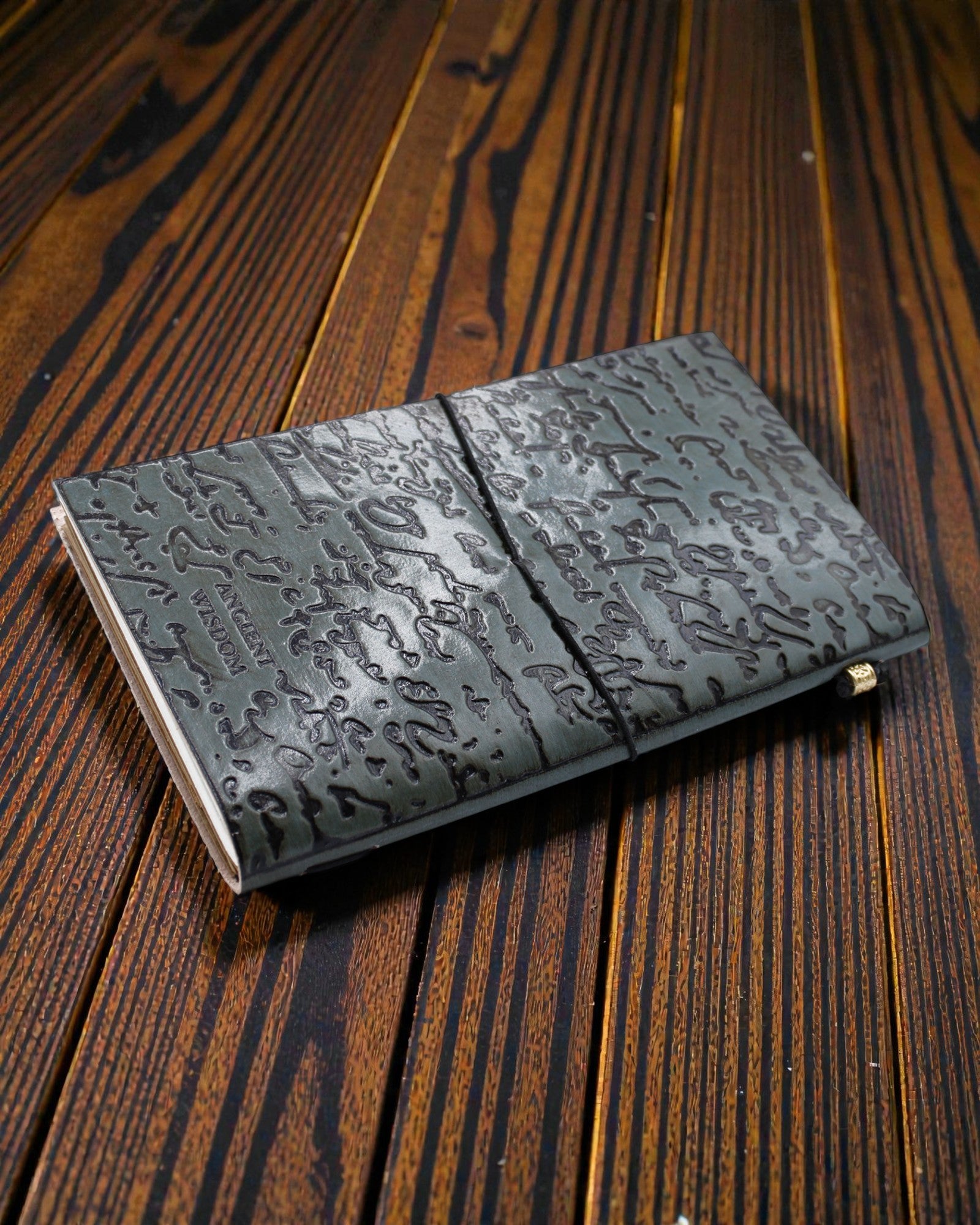 Diario de cuero hecho a mano - Cosas importantes por hacer - Gris (80 páginas)