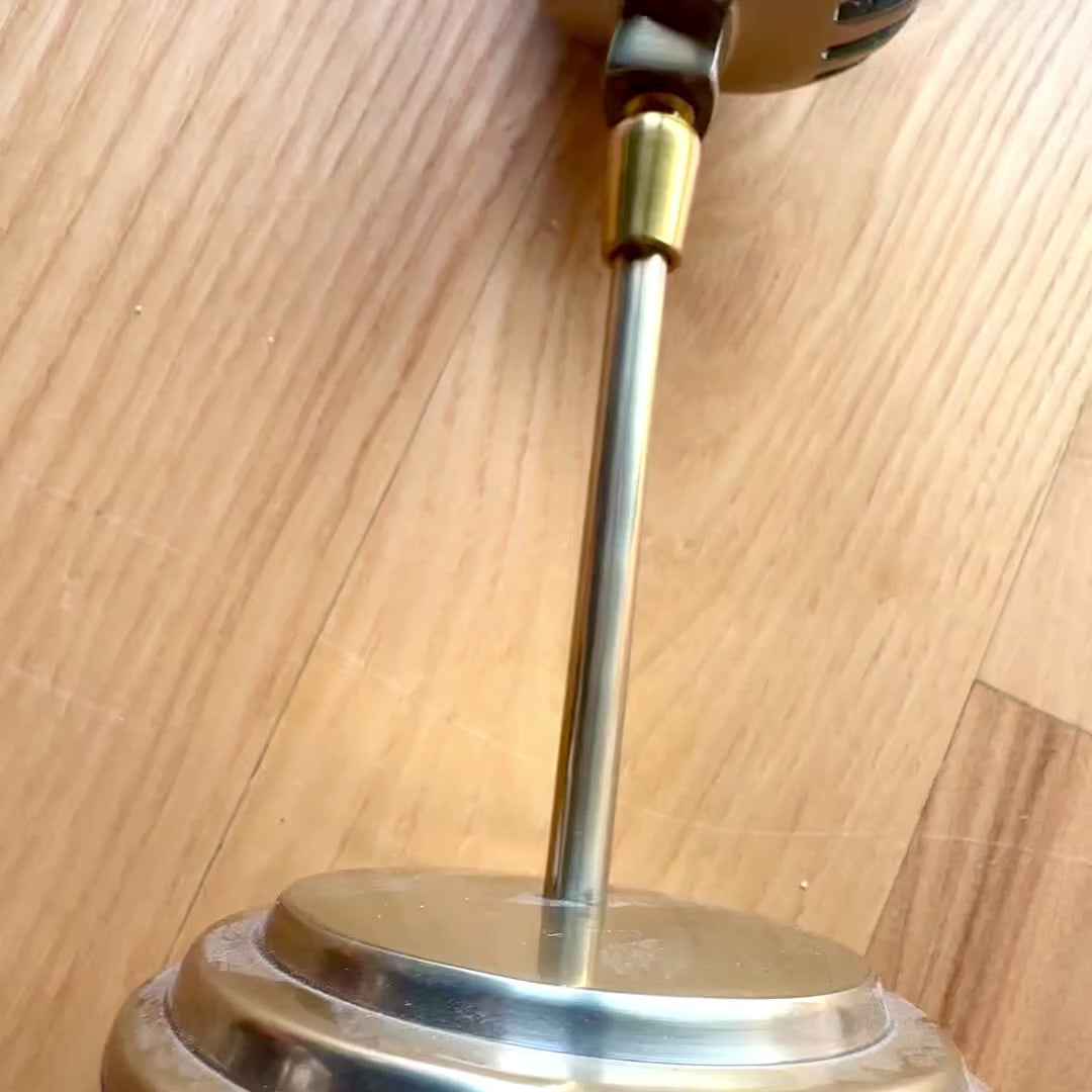 Estatuilla micrófono retro con opción de grabado personalizado, dorada, 25 cm