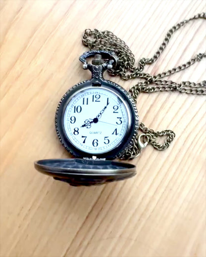 Reloj de bolsillo "Lokomotywa Czasu" con grabado, para regalo, motivo de tren