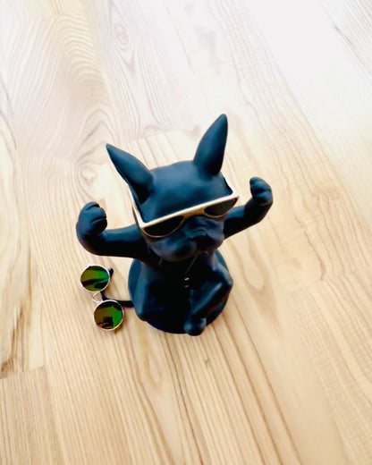 Figurilla Bulldog Elegance - Soporte exclusivo para copas, posibilidad de personalización con grabado