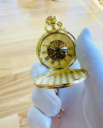 Reloj de Bolsillo "Tren Imperial", posibilidad de personalización con grabado, color dorado