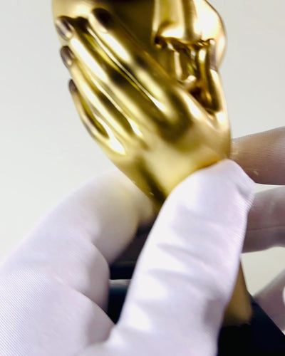 Escultura Abstracta de Mano "Toque de Arte" - Decoración de Oficina en Estilo Europeo, Personalización con Grabado 2 piezas