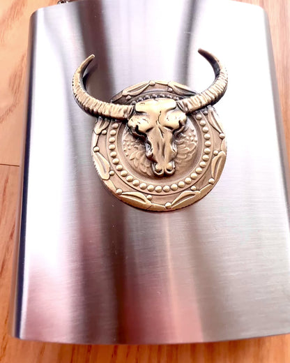 Bizon Flask – Petaca Estilizada con Motivo de Bisonte - posibilidad de personalización con grabado para regalo