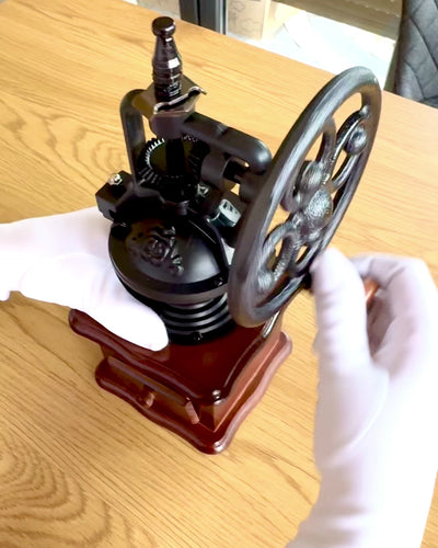 Molino de café retro "Vintage Café" de 27 cm de altura, con posibilidad de personalización con grabado para regalo