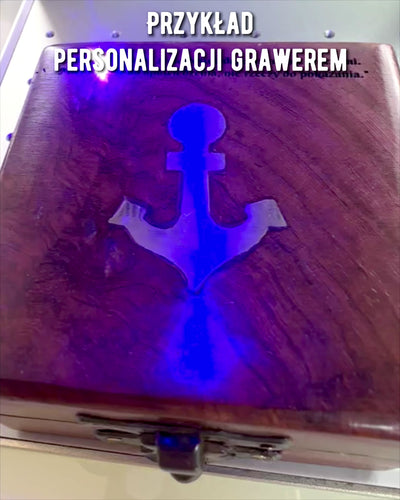 Caja Grande de Madera para Brújula "Gilbert & Sons" con Posibilidad de Grabado