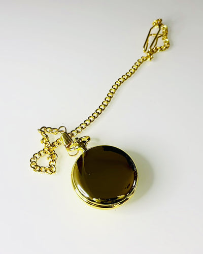 Reloj de Bolsillo Mecánico Clásico con Doble Tapa, Manual, Color Dorado, con grabado