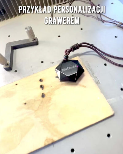 Amuleto de obsidiana negra "Estrella de David", posibilidad de personalización con grabado para regalo