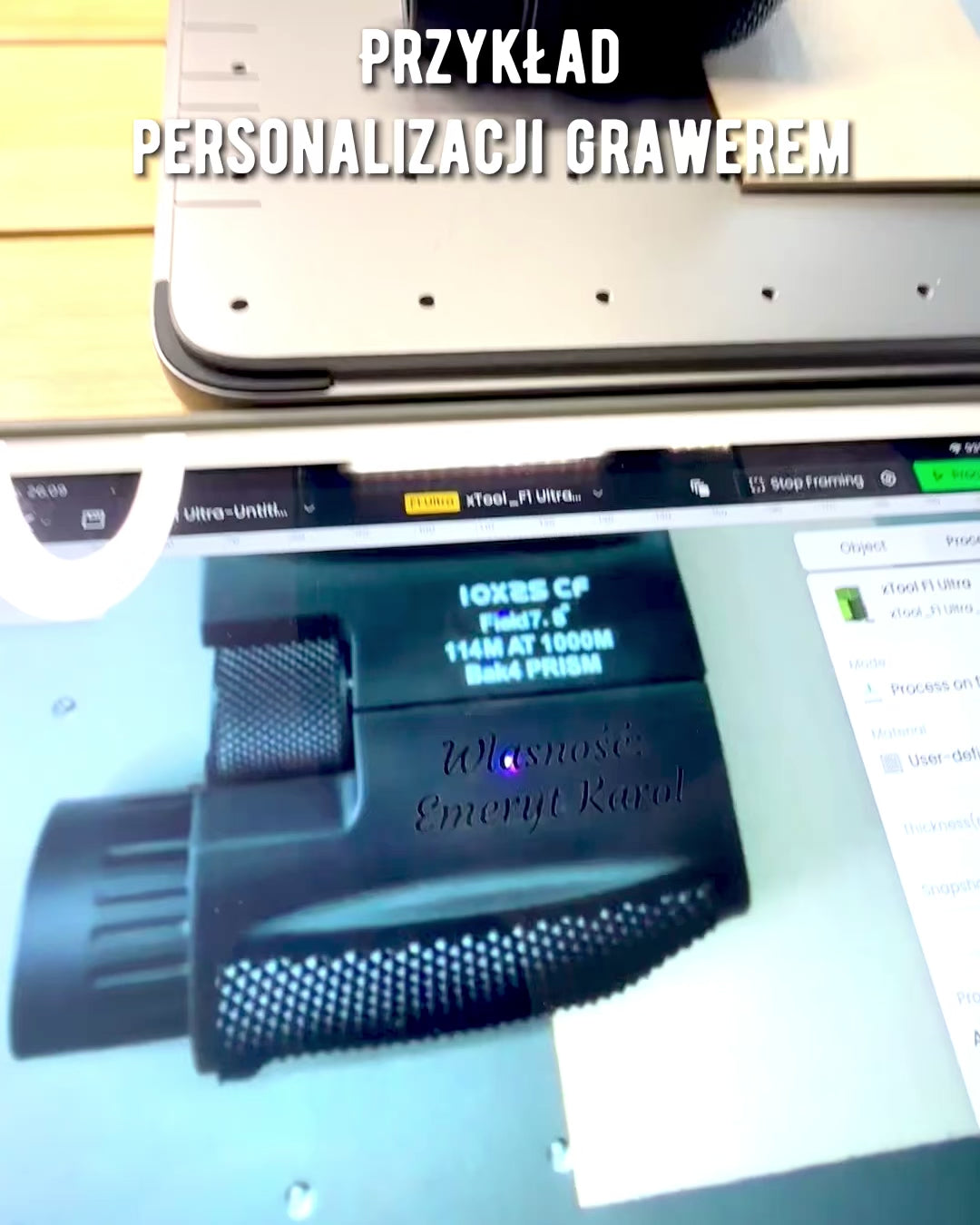 Lornetka CampMaster 10x25, posibilidad de personalización con grabado