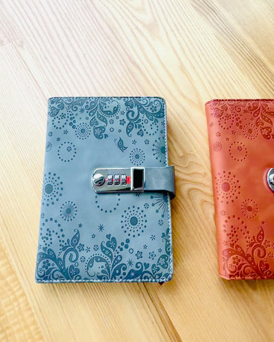 Cuaderno Exclusivo, cuero PU, A5 con Cerradura de Combinación - "Secret Journal", personalización con grabado