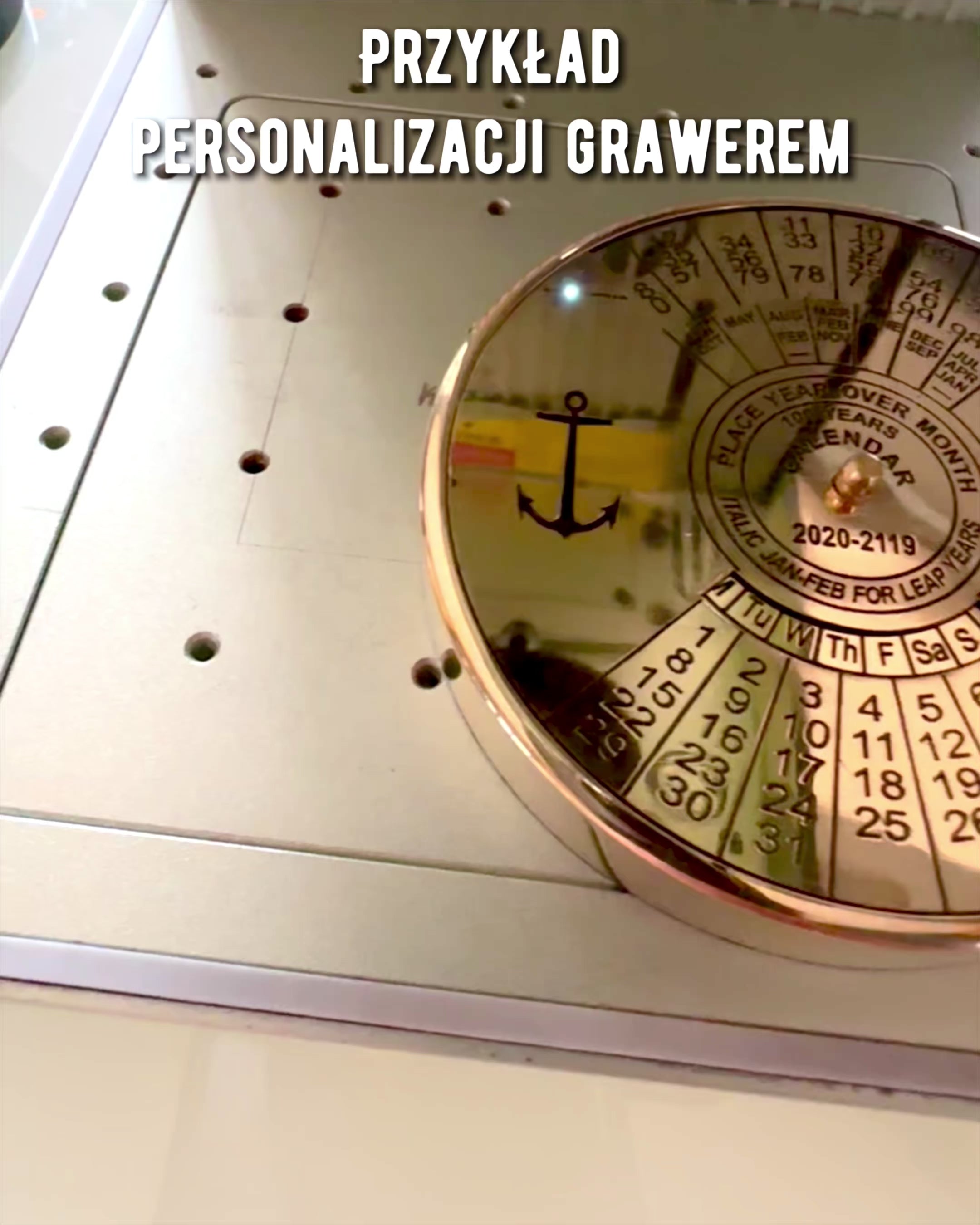 Kalendarium de la Eternidad "Morski Żagiel" – Calendario de Latón de 100 años - grabado posible para regalo