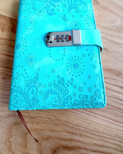 Cuaderno Exclusivo, cuero PU, A5 con Cerradura de Combinación - "Secret Journal", personalización con grabado