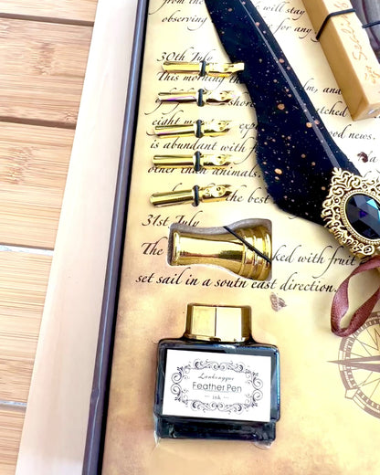 Conjunto de Caligrafía "Elegancia en Práctica" con Opción de Grabado, para regalo. 2 variantes de color a elegir