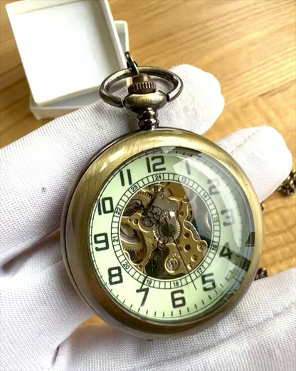 Reloj de Bolsillo Clásico "Oldtimer" - elegante estilo retro, posibilidad de personalización con grabado para regalo