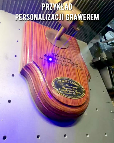 Lupa artesanal "Royal Magnifier" con base y soporte ajustable - posibilidad de personalización con grabado para regalo