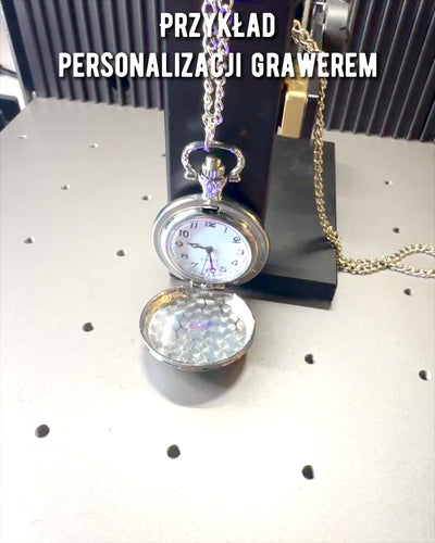 Reloj de bolsillo "CloverTime" con motivo de trébol de cuatro hojas, posibilidad de personalización con grabado para regalo