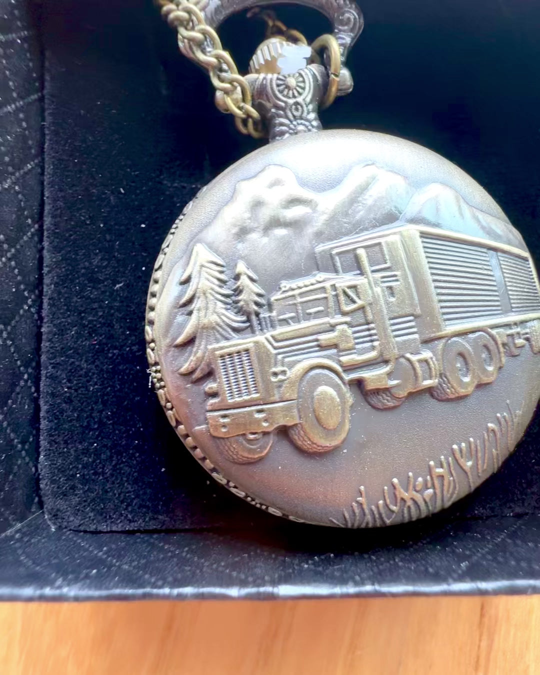 Reloj de Bolsillo "Road King" – con motivo de Camión, con grabado, para regalo
