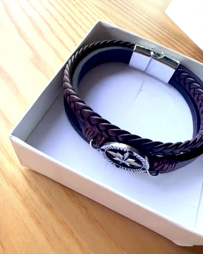 Pulsera "Compass Adventure" - posibilidad de personalización con grabado para regalo, 2 variantes de color a elegir