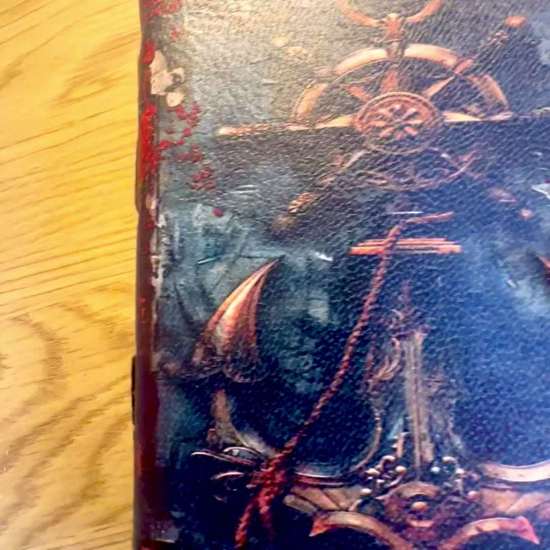 Cuaderno de Piel Retro Marinero de 200 páginas con posibilidad de personalización con grabado, ideal para regalo a artistas y viajeros, hecho de piel natural de cabra, color vintage, dimensiones 18 x 13 cm