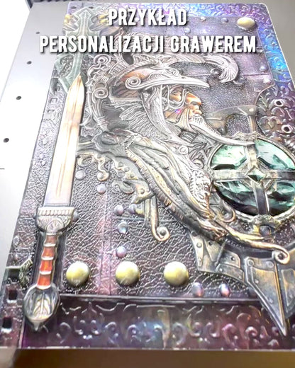 "Kronika Wojownika - Notatnik z Motywem Rycerza", cuaderno con opción de personalización mediante grabado para regalo