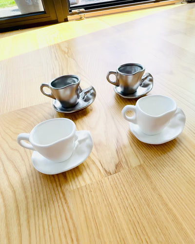 Elegantes Tazas de Cerámica "Maska" – Juego de 2 uds. - posibilidad de personalización con grabado para regalo