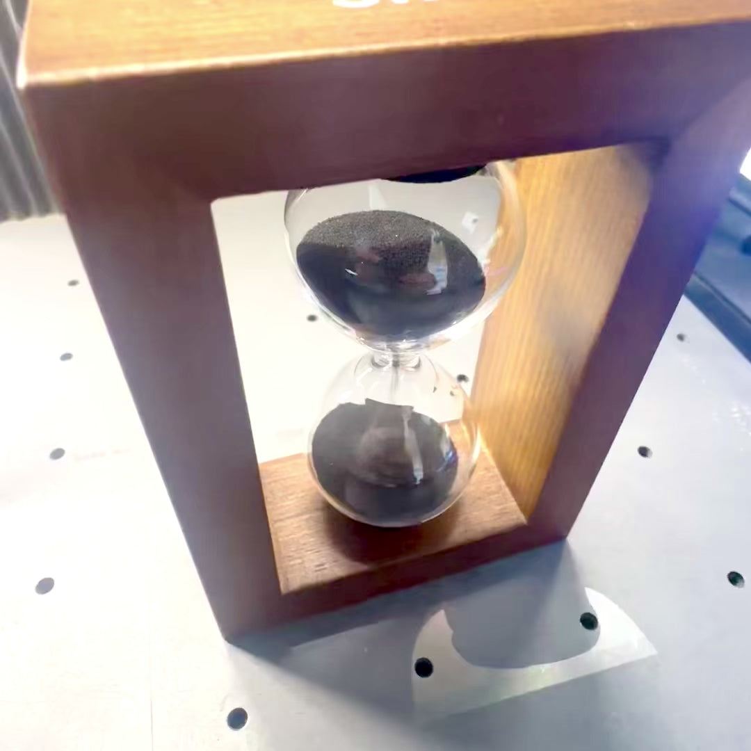 Reloj de arena de 3 minutos en marco de madera con posibilidad de personalización con grabado